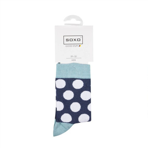 Marineblaue SOXO GOOD STUFF Kindersocken mit Tupfen 