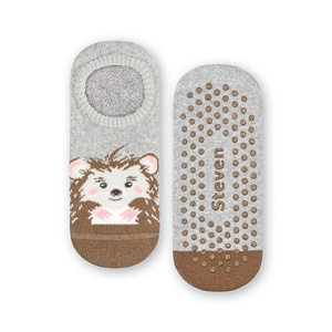 Stopki frotte z ABS art. 134 XG033 melanż jasny szary