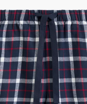 Pyjamahose Serie Nmb-045 Kariert Dunkelblau/Blau