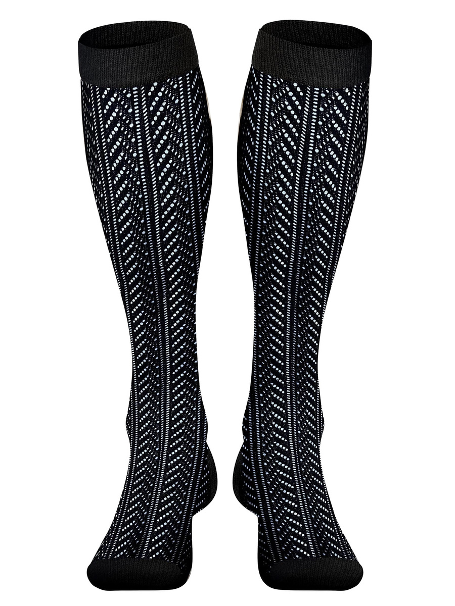 Kniestrümpfe Serie Ajour Schwarz