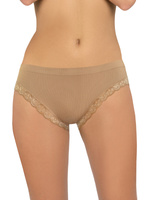 Chiloți Femeie Rib cu Dantelă Bej