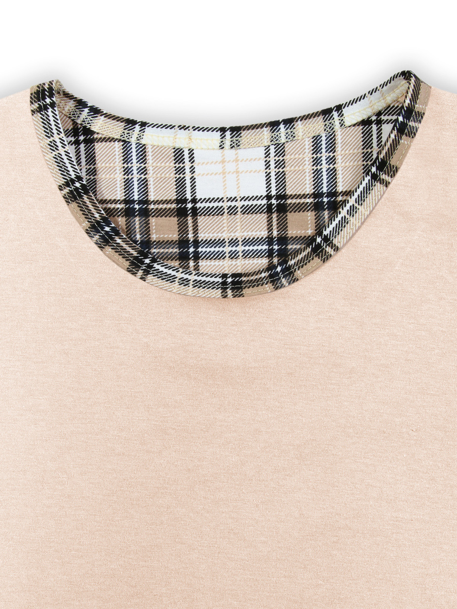 Schlafanzug Herren Kurzarm Shorts Hellbeige