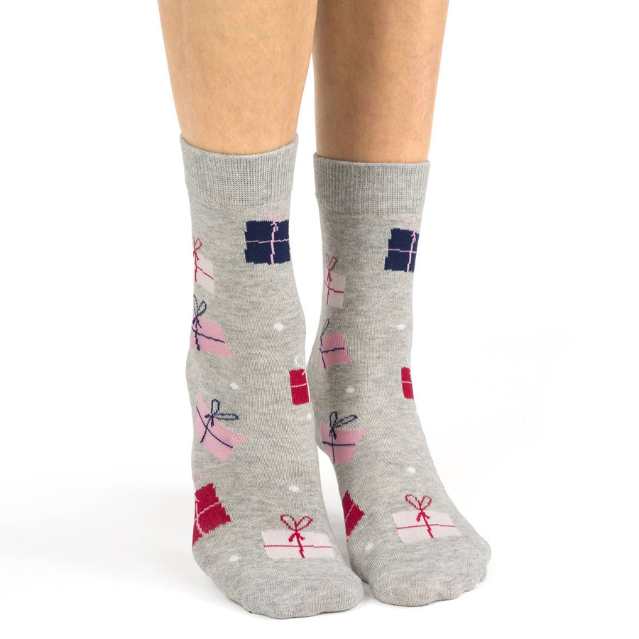 Zestaw 4x Skarpetki damskie kolorowe SOXO GOOD STUFF wesołe Święta Boże Narodzenie Prezent