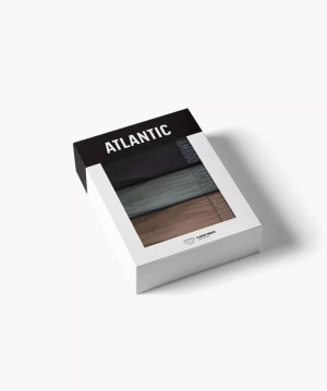 Atlantic Herren Slipy Sport – Bequeme Bambus-Unterwäsche, Feuchtigkeitsableitend, 3er Pack, Grau/Schwarz/Blau, Frühling/Sommer 2025
