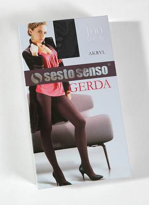 Sesto Senso Damen Strumpfhose Gerda 100 DEN – Warme Akryl Strumpfhose mit Jacquardmuster, Weiches und Bequemes Design, Ideal für Wintertage, Rot/Bordeaux, Größe 2 bis XL