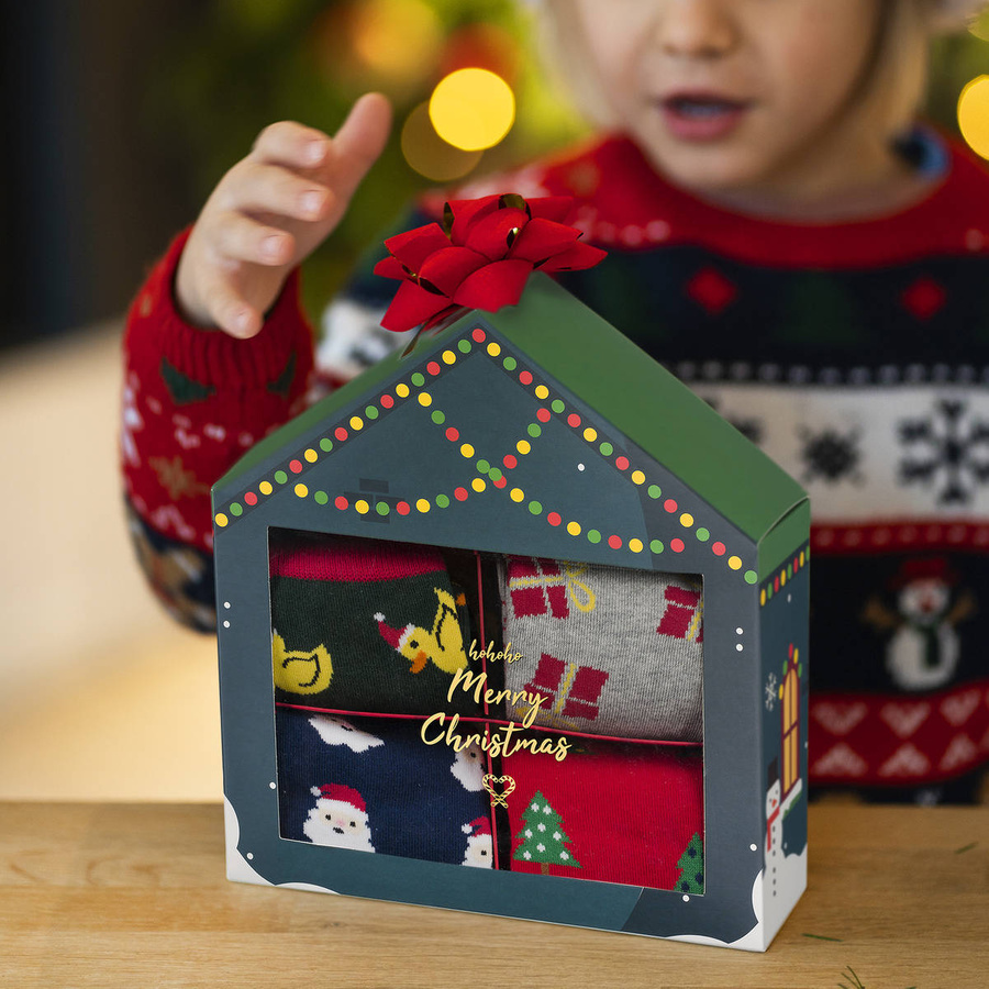 Zestaw 4x Kolorowe Męskie Skarpetki SOXO GOOD STUFF wesołe Święta Boże Narodzenie Prezent