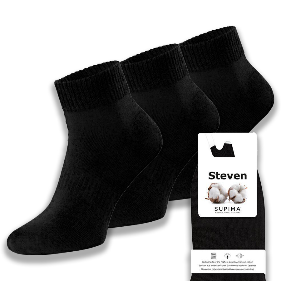 3X Kurzsocken Molton Supima Schwarz