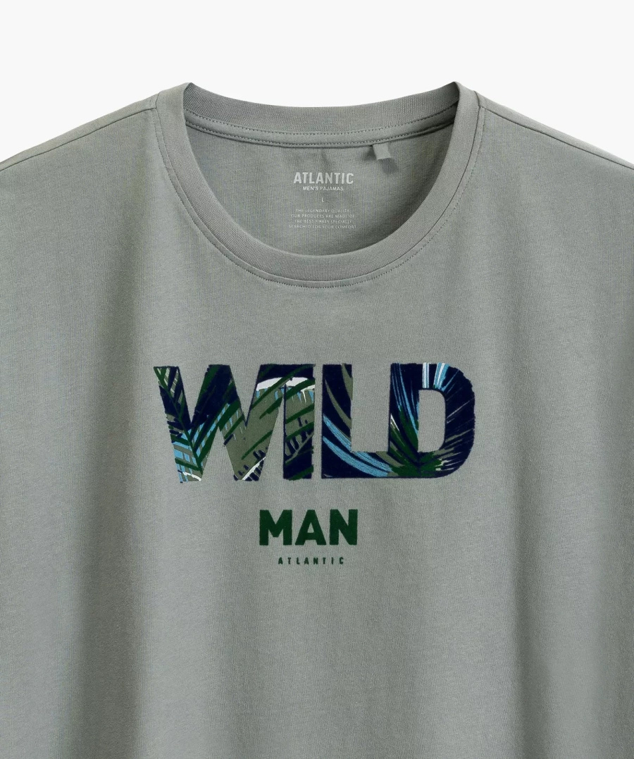 Herrenschlafanzug Serie nmp-392 Grün/Khaki