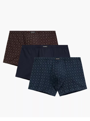 Herren-Boxershorts Serie 3mh-216 Braun/Marineblau