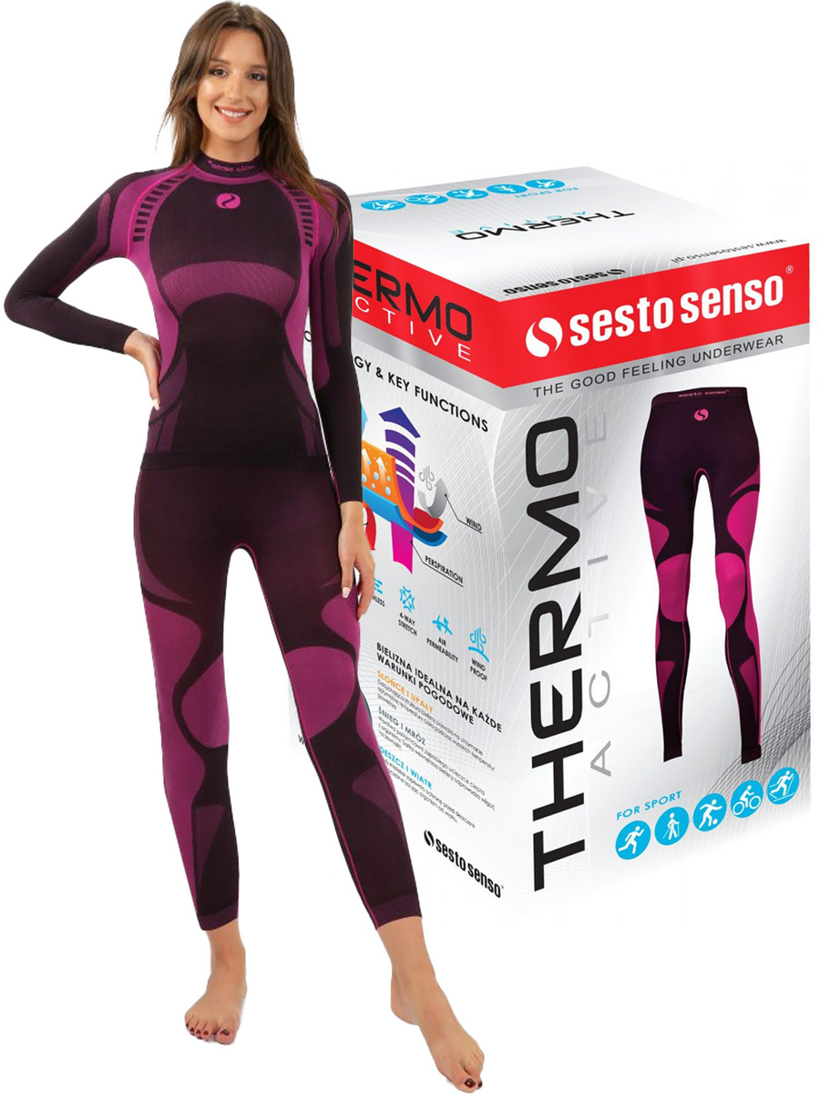 KOSZULKA I SPODNIE TERMICZNE THERMO ACTIV BIELIZNA BEZSZWOWA
