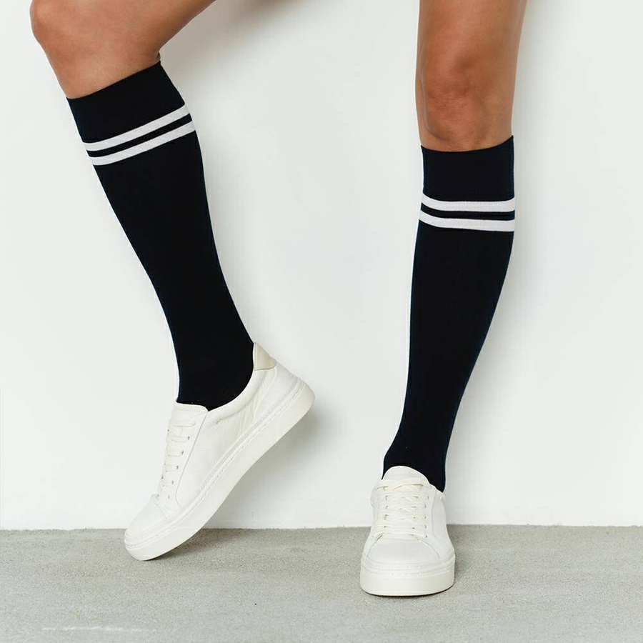 Podkolanówki damskie wzorowane art. 072 granatowe Steven