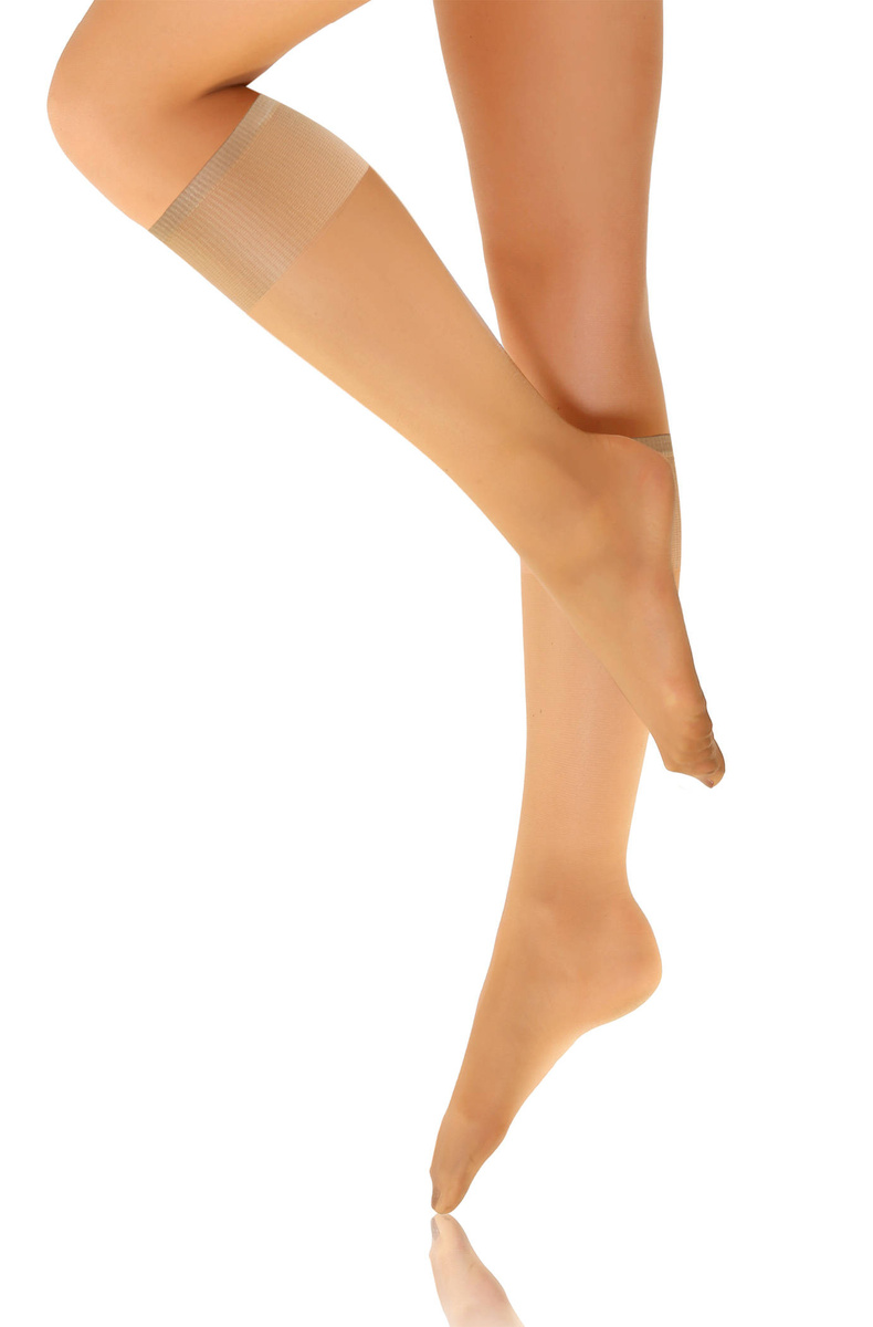 Sesto Senso Damen Podkolanówki IRIS 15 Den – Halbtransparent mit Bosem Fuß Effekt, Poliamid-Elastan Mix, Ideal für Sommer, Bequem und Rutschfest, 10er Pack, Farben: Vision, Nero, Fumo, Made in Poland