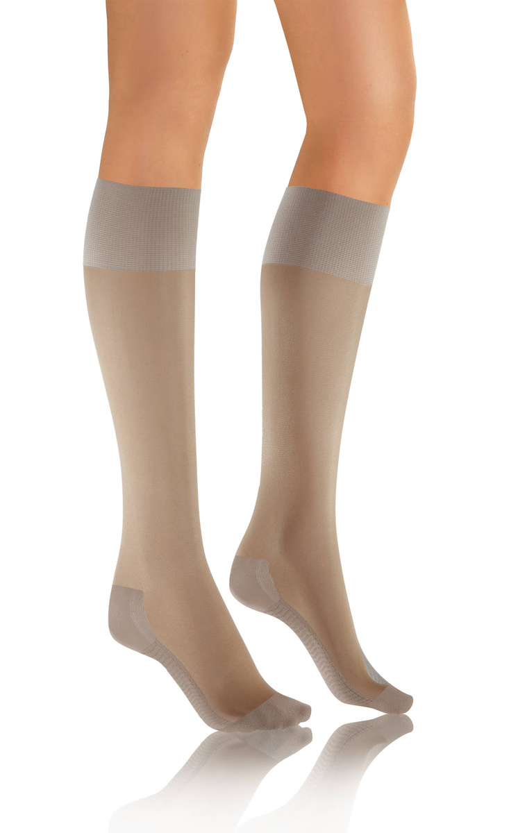 Sesto Senso Damen Podkolanówki – Massierende Sohle, 20 Den, Poliamid-Elastan Mix, Nicht-Drückend, Unterstützt Durchblutung, Elegant Halbtransparent, 3er Pack, Schwarz