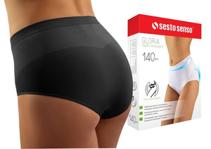 Sesto Senso Damen Korrigierende Figi Gloria – Nahtlose Shapewear, Bauch- und Po-Unterstützung, Bequem und Elastisch, Poliamid-Elastan Mix, Schwarz