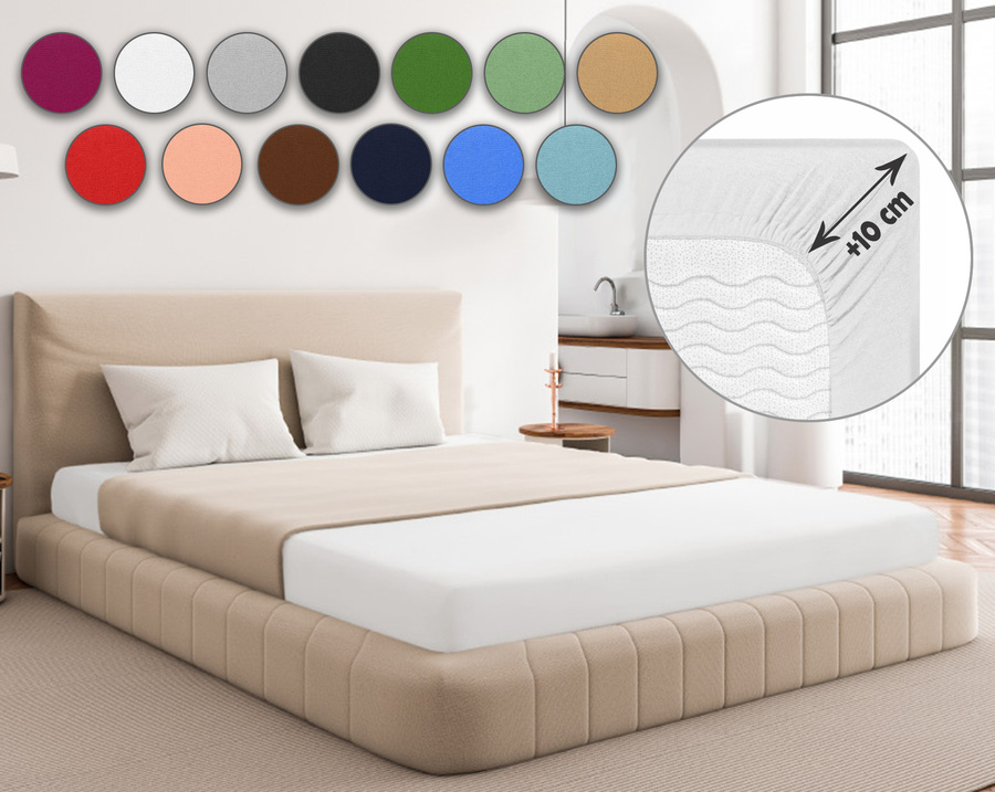 Sesto Senso Jersey Spannbettlaken – Baumwolle & Polyester, Elastisch, OEKO-TEX Zertifiziert, Atmungsaktiv, Weiß, Komfort für Schlafzimmer, Für Einzel- und Doppelbetten, Unisex, Pflegeleicht