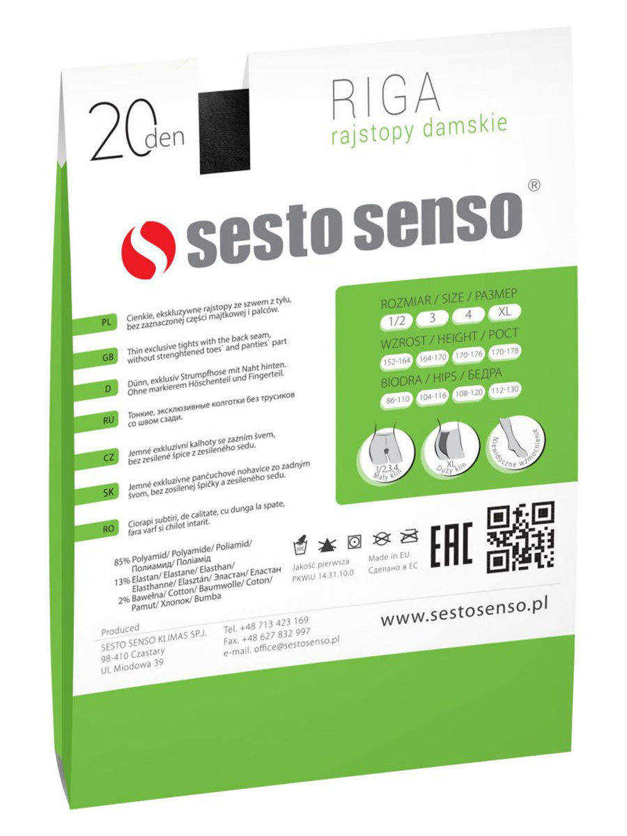 2X Rajstopy damskie ze szwem z tyłu RIGA Sesto Senso