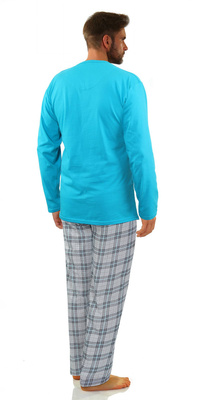 Herrenschlafanzug Serie Blau Rot