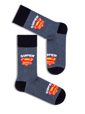 Socken Serie Großeltern Dunkelmelange, Grau