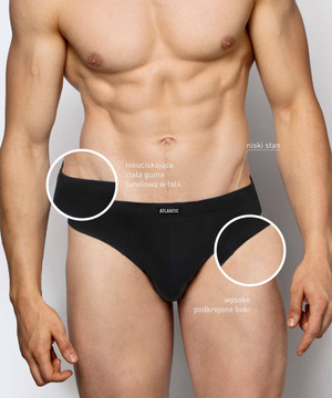 Atlantic Herren Slips 3er Pack – Sportlicher Baumwoll-Slip, Bequeme Unterwäsche für Männer, 100% Baumwolle, Schwarz | Grau | Weiß, Klassische Kollektion, Ohne Muster, Innenbund, Komfortabel und Atmungsaktiv