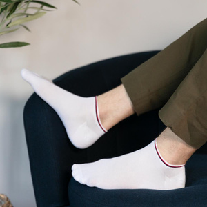 Stopki męskie z paskami art. 075 NJ001 białe