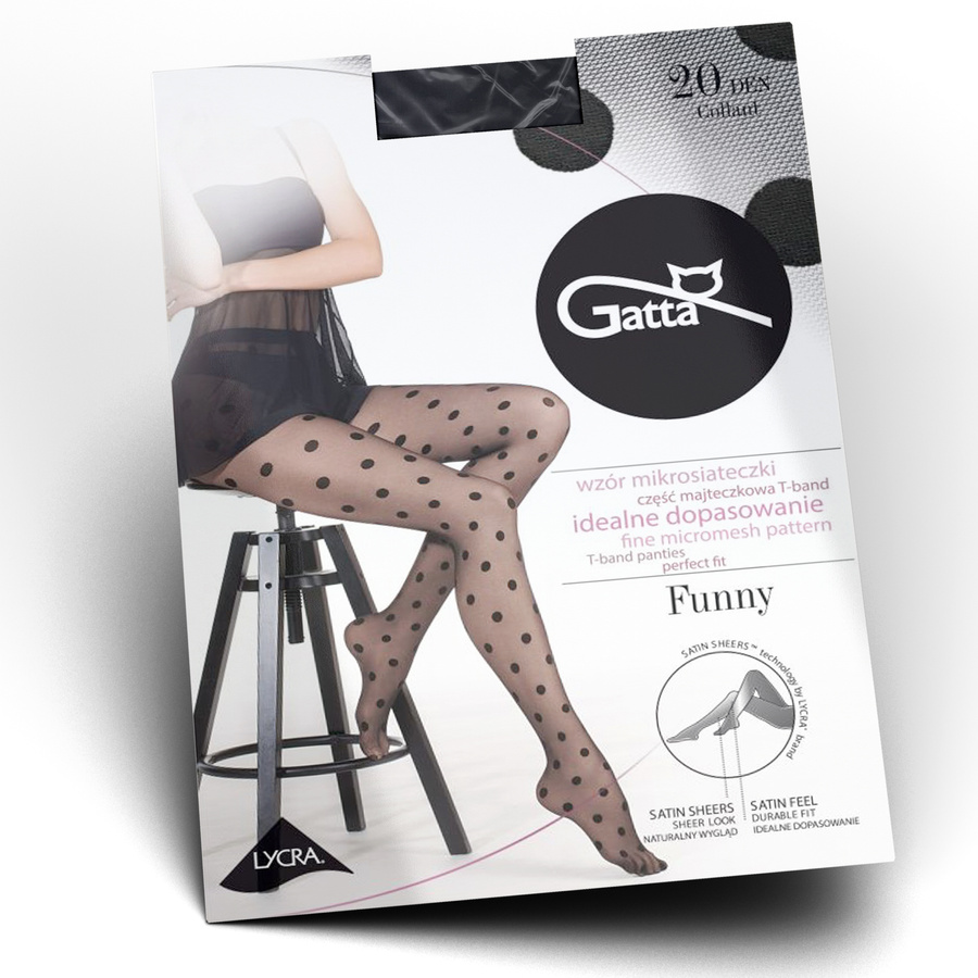 Gatta Funny Damenstrumpfhose großer Punkt