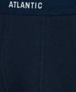 Atlantic Herren Boxershorts Set – Bequeme Baumwolle mit Elastan, Sportliche Unterwäsche, Externe Gummibund, 3er Pack, Dunkelblau und Blau, JZ23 Kollektion