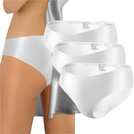 Sesto Senso Damen Figi Set – Nahtlose Laser-geschnittene Unterwäsche aus Mikrofaser, Komfortabel und Unsichtbar, Baumwolleinsatz, Weiß, 3er Pack