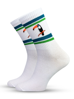 Herrensocken Go! Weiß mit Tukan-Motiv
