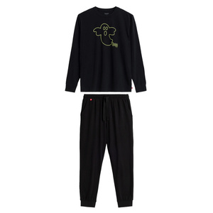 Herren Schlafanzug Nmp-378 Dunkelblau Schwarz