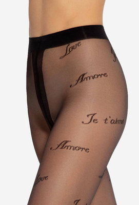 Gatta Lovely 04 gemusterte Strumpfhose mit Aufschrift