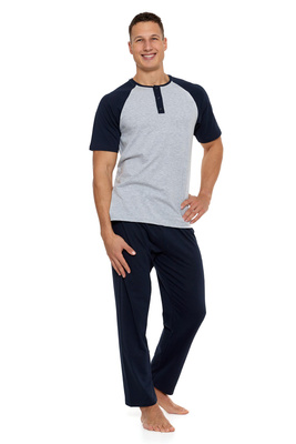 Pyjama Männlich Kurzarm Grau
