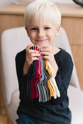 Kindersocken/Kleinkindsocken aus Merinowolle ohne Druck. 130 Steven