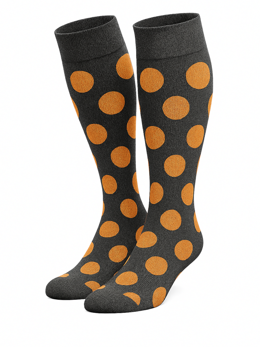 Kniestrümpfe Damen Serie Schwarz, Orange