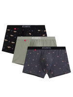 Herren-Boxershorts 3MH-211 Grau/Grün/Schwarz