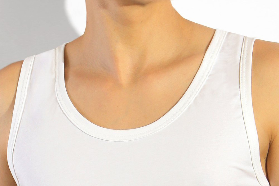 Sesto Senso Herren Tanktop ANACONDA – Bequeme Baumwolle mit Elastan, Flache Nähte, Ideal als Unterhemd oder für warme Tage, Weiß, Ohne Ärmel, Stilvoll und Langlebig, Perfekt als Geschenk, Made in Poland