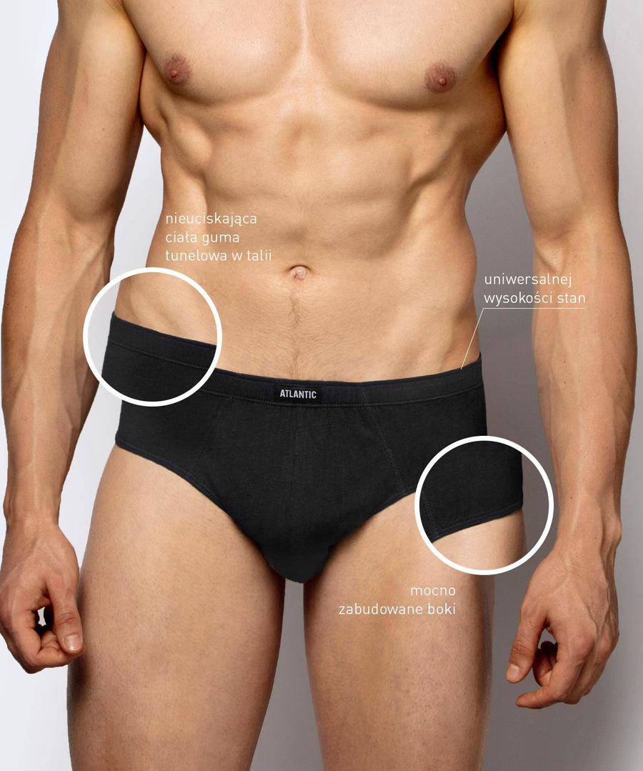 Herrenslips 3BMP-006 Grau/Schwarz/Weiß