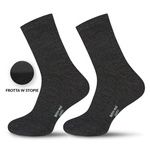 Socken Halbterry Merino Wolle Modell 130 melange Graphit