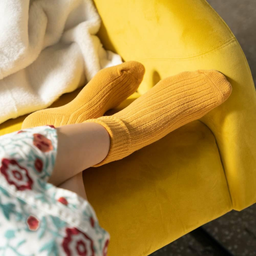 Socken Wollserie Gelb