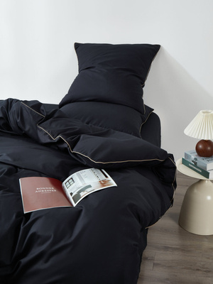 Bettwäsche Satin Queen Schwarz