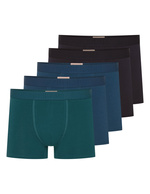 Long leg boxer shorts Solid 5-pack