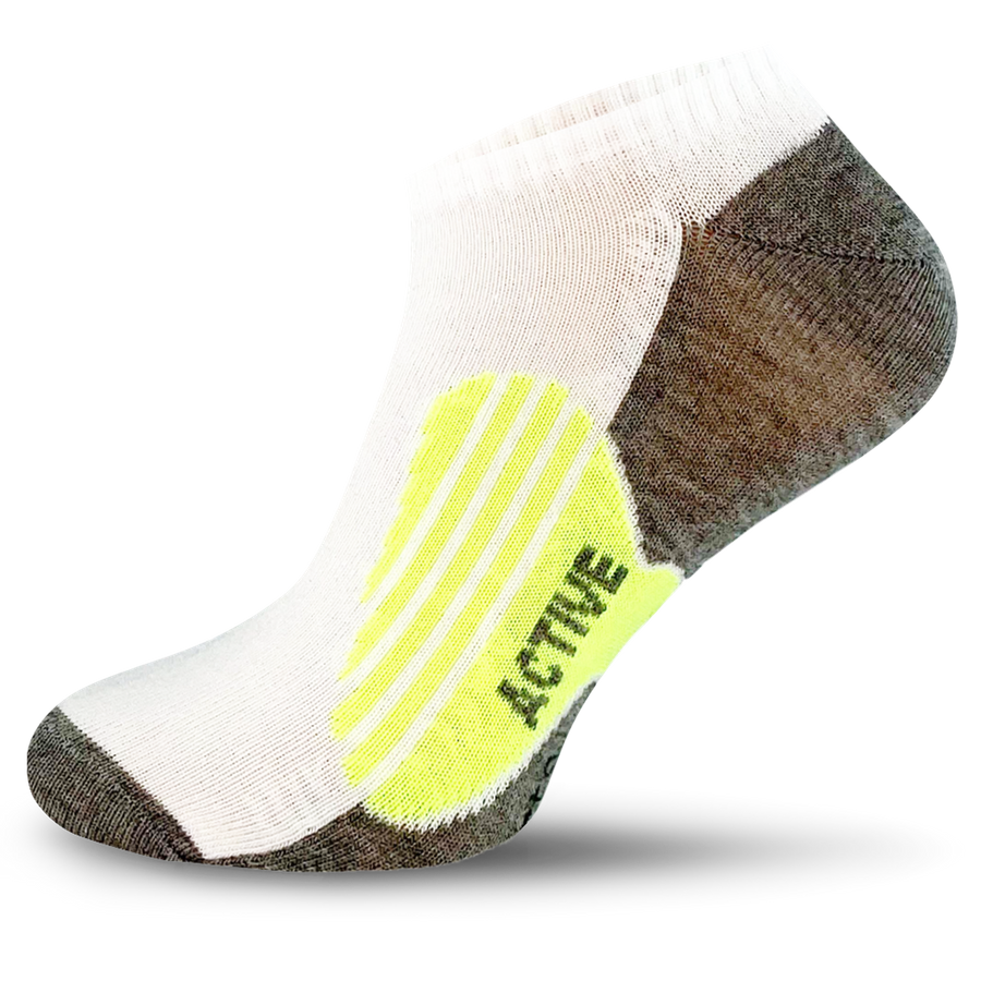 Șosete scurte Sneakers P73 Gri-Galben-Alb