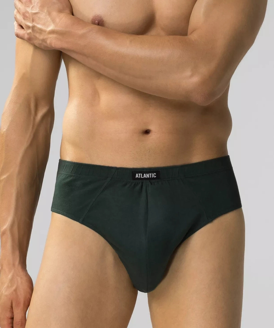 Atlantic Herren Baumwoll Slips Set – Sportlicher Schnitt, Atmungsaktiv, 5er Pack, Mix Farben: Schwarz, Grau, Grün, Braun, Bequem, Herbst/Winter 2025 Kollektion