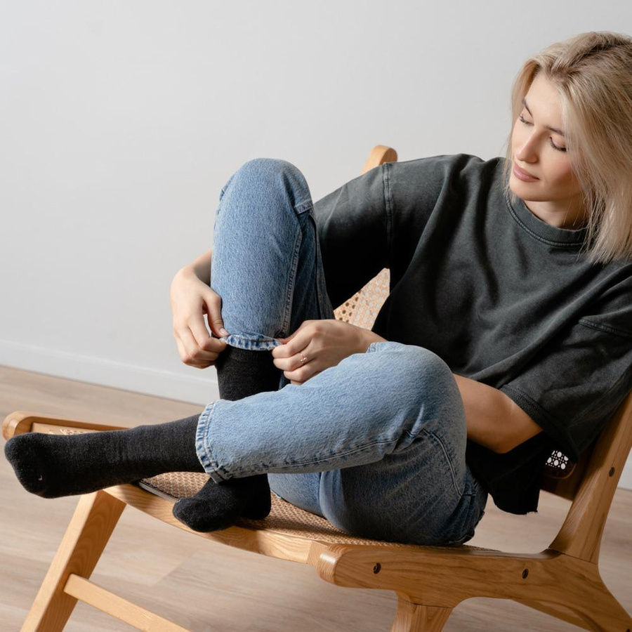 Halbe Frotteesocken aus Merinowolle Art. 130