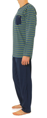 Herrenpyjama Serie Blau