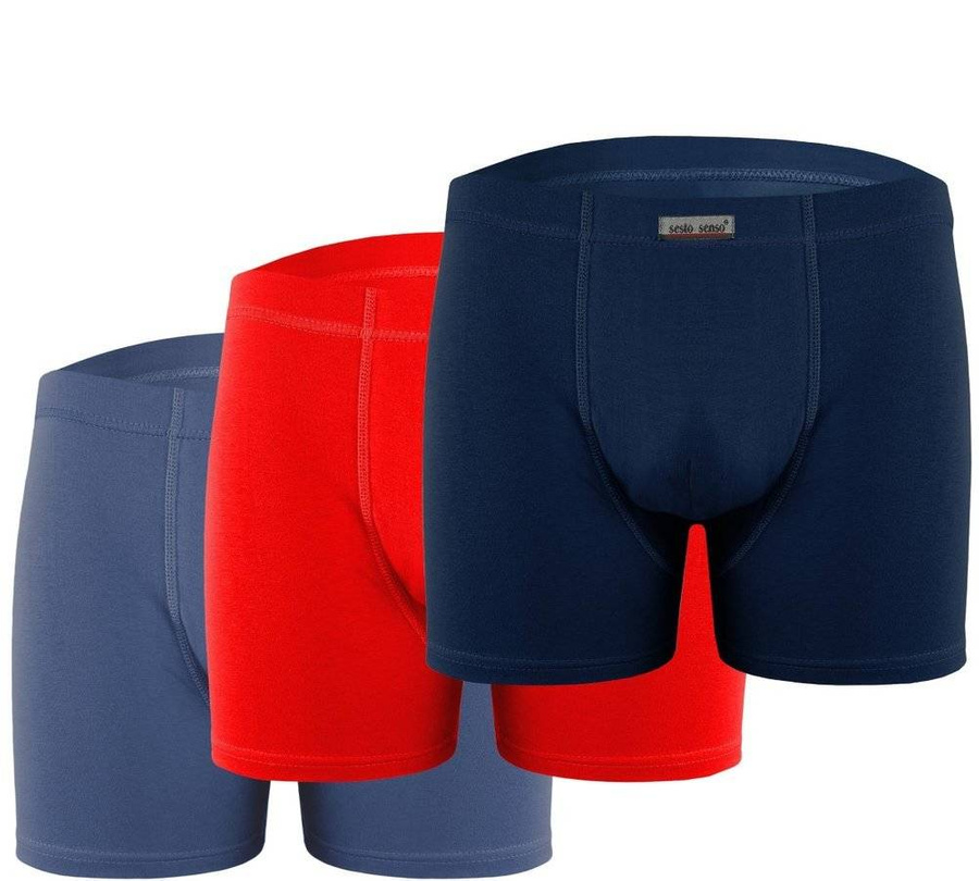 3X Klassische Baumwolle Herren Boxershorts LIZARD Sesto Senso