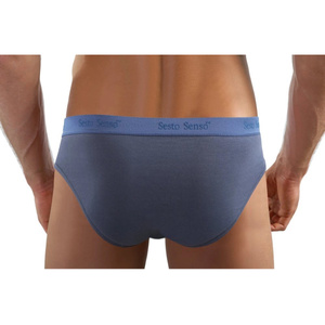 Sesto Senso Herren Slips Wild Cat SM05 – Bequeme Baumwollunterwäsche mit Elastan, Sportlicher Stil, Anatomic Schnitt, Jeansblau, Für Aktive Männer