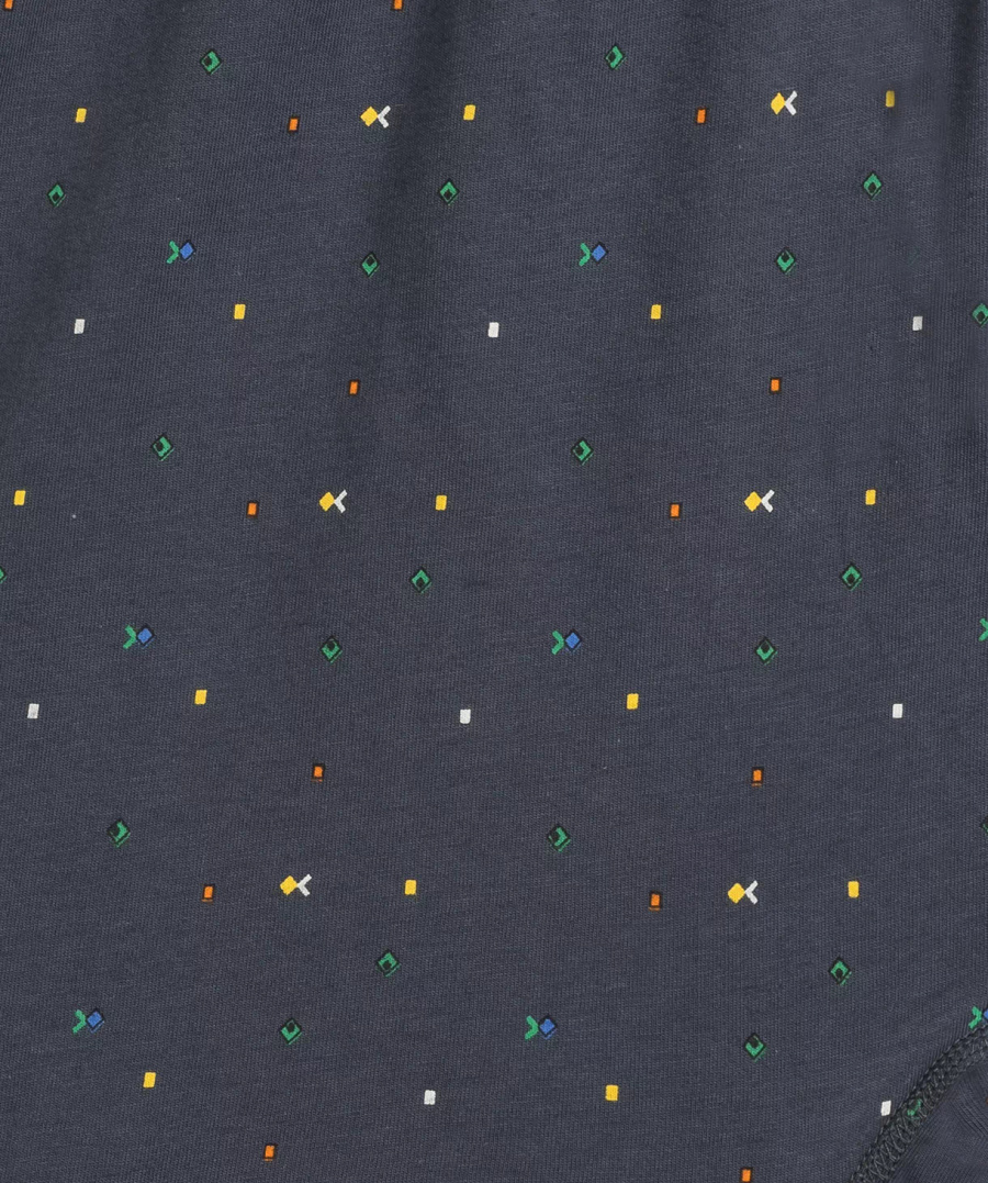 Atlantic Herren Slip Set – Bequeme Baumwollunterwäsche mit Tetris Print, 3er Pack, Schwarz/Grau/Grün, Klassischer Schnitt, Frühling/Sommer 2025