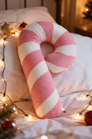 Dekokissen Zuckerstange Rosa-Weiß