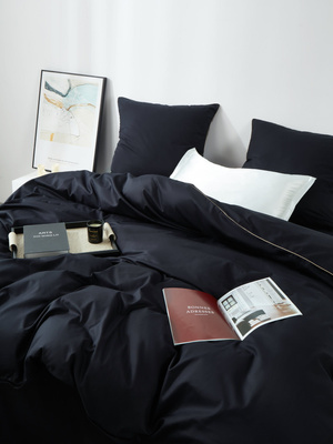 Bettwäsche Satin Queen Schwarz