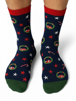 Herrensocken Weihnachtskollektion Blau